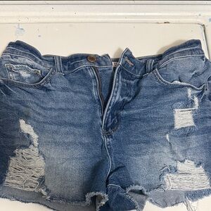 SO Blue Distressed Jean Shorts